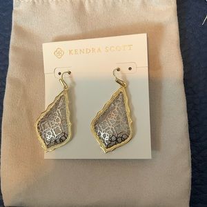 Kendra Scott Addie drop earrings silver / gold lattice NWT